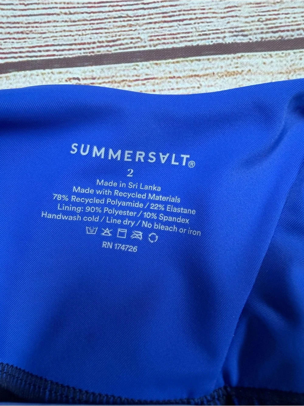 summersalt “The Sidestroke” One-Shoulder Colorblock Swimsuit White, Blue, Navy